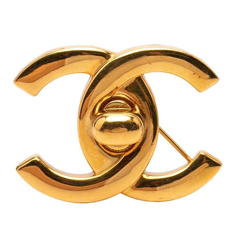 シャネル ココマーク ターンロック ヴィンテージ ブローチ 96A ゴールド メッキ GP レディース CHANEL 【中古】