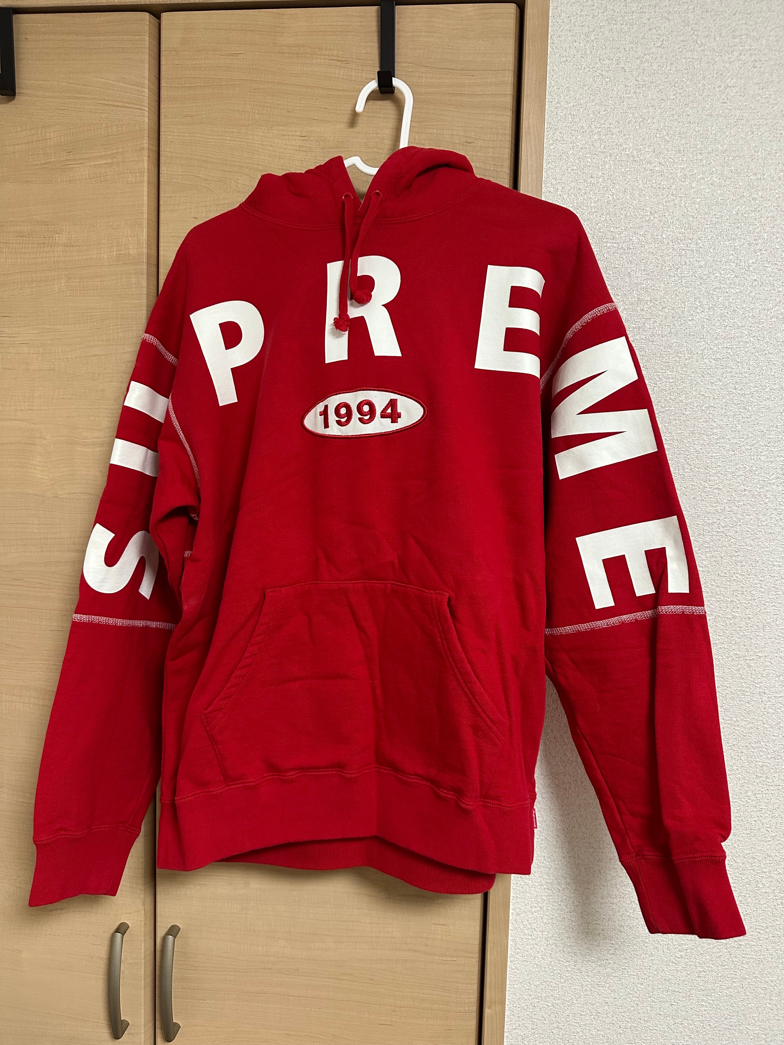 Supreme Spread Logo Hooded Sweatshirt "Red"