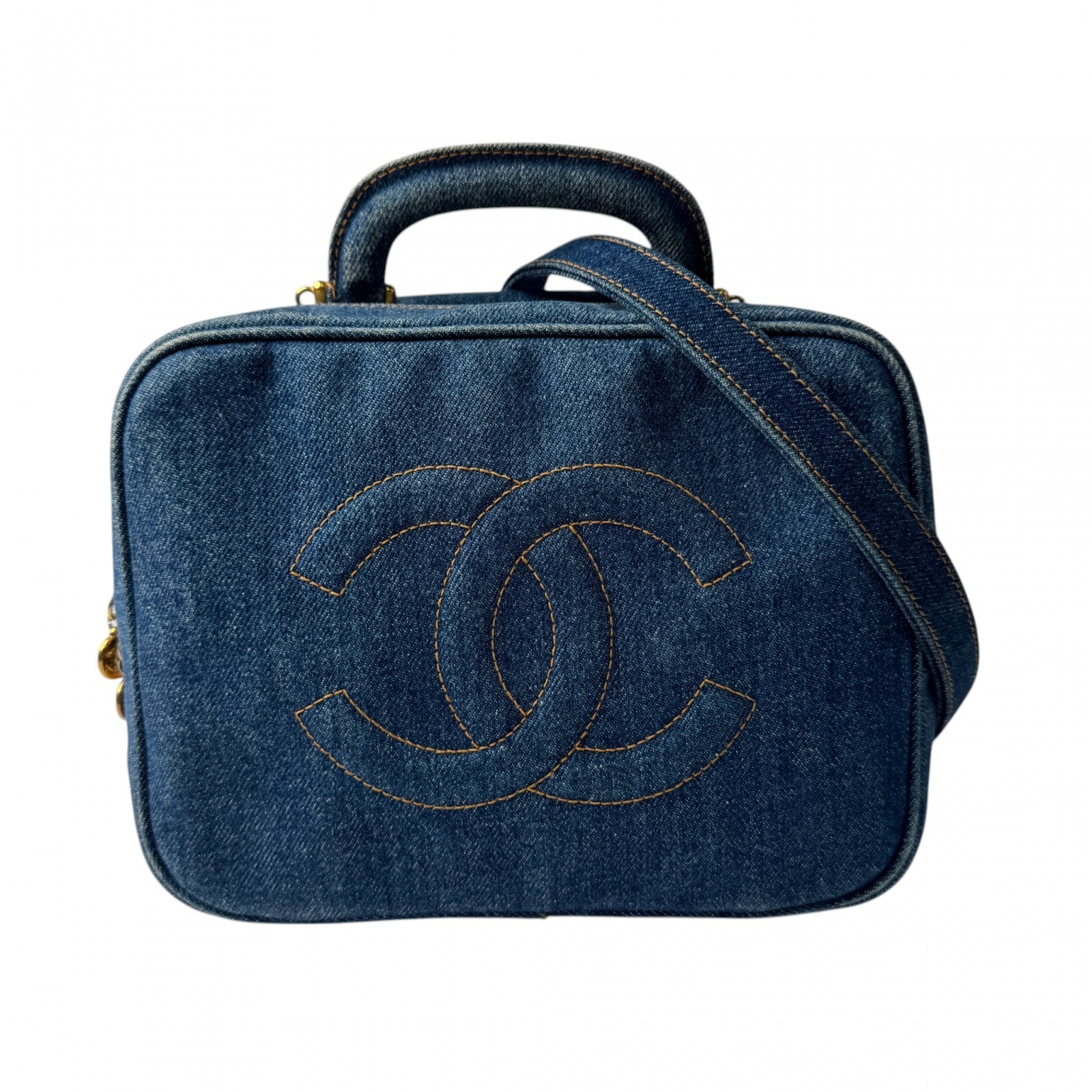シャネル CHANEL デニム バニティバッグ 2way ショルダーバッグ 4番台  斜めがけ クロスボディ レディース