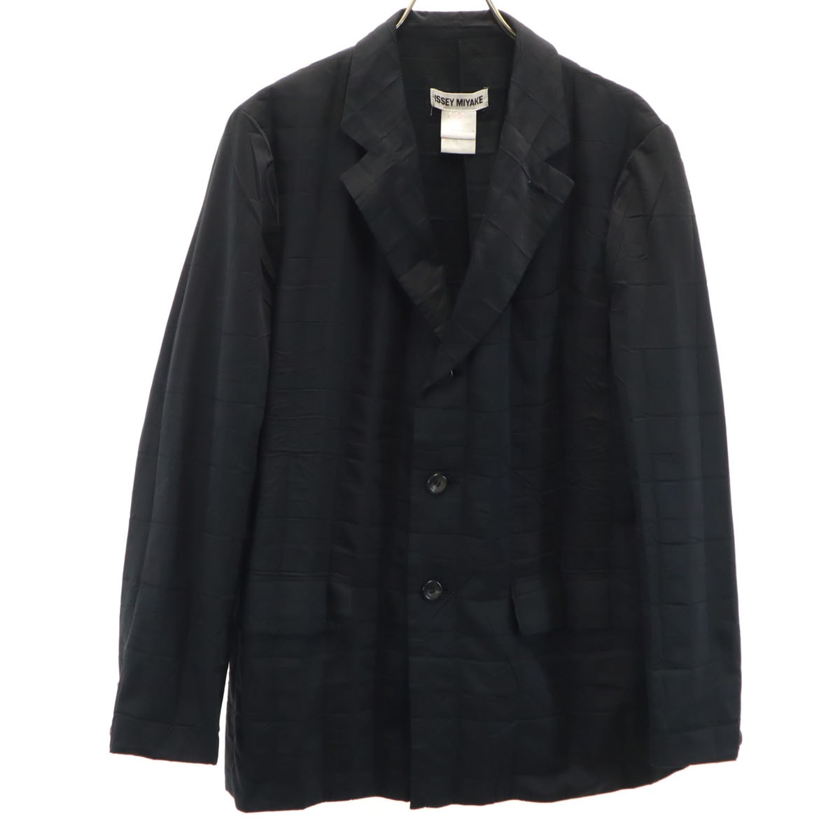 極美品⭐️イッセイミヤケ テーラードジャケット プリーツ加工 ブラック 3 HOMME PLISSE ISSEY MIYAKE】【アウター】イッセイミヤケ