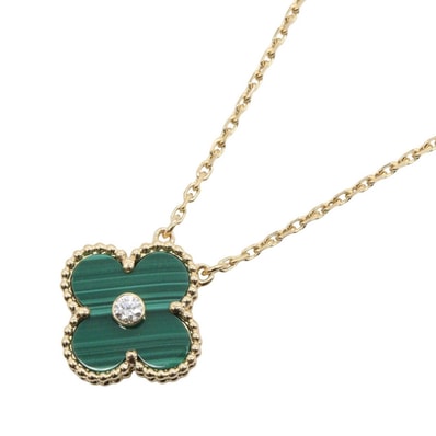 ヴァンクリーフ&アーペル Van Cleef & Arpels ヴィンテージアルハンブラ マラカイト 1PD ネックレス ネックレス ジュエリー K18(イエローゴールド) ダイヤモンド マラカイト レディース ゴールド系 / グリーン系