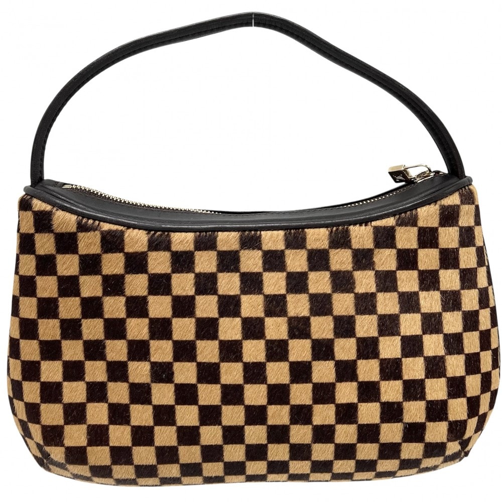 LOUIS VUITTON ルイヴィトン ハンドバッグ ダミエソバージュ タイガー ミニバッグ M92132 ハラコ レザー ブラウン 茶 ゴールド金具 レディース【中古品】