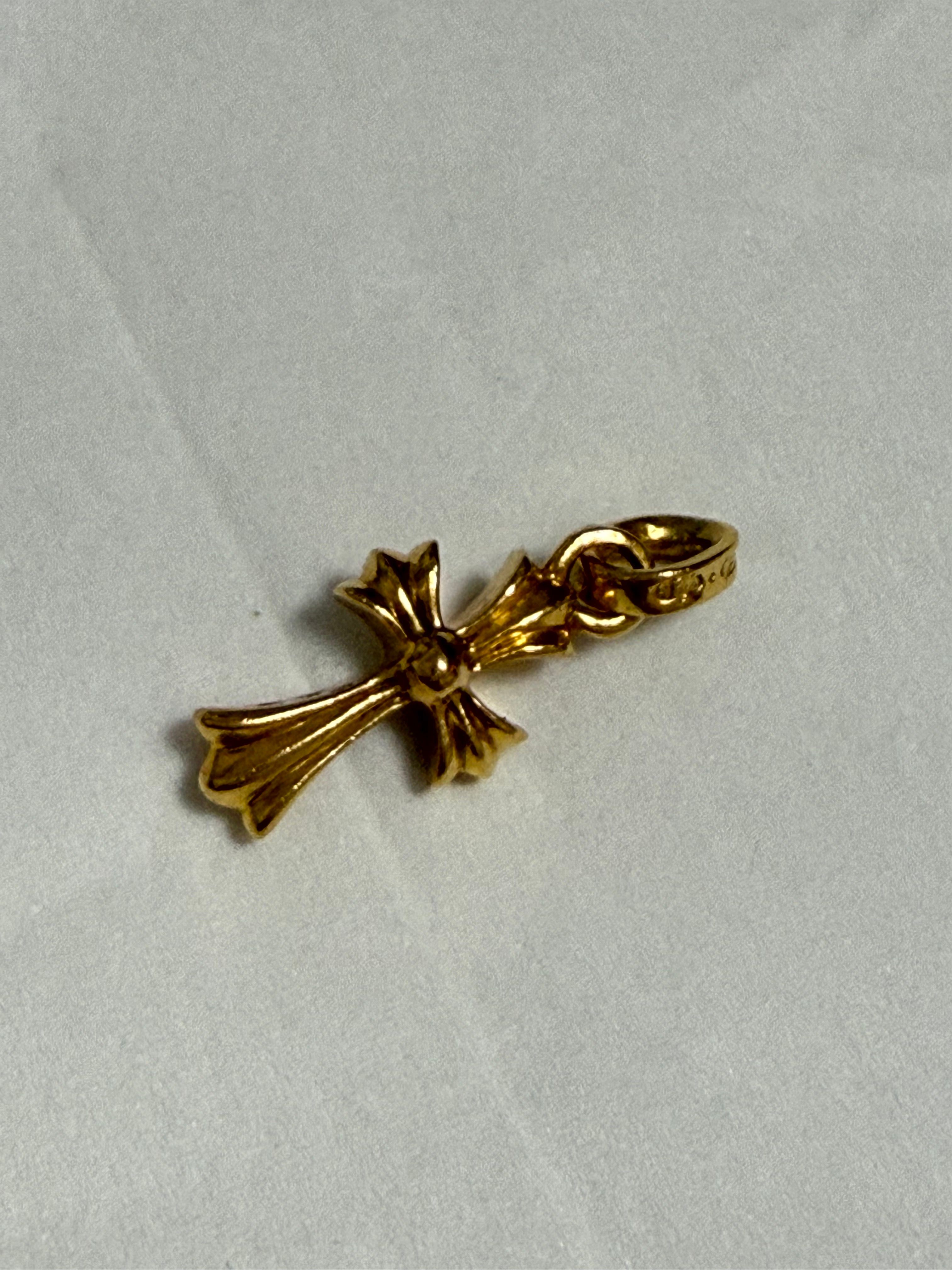 Chrome Hearts 22K CH Cross Baby Fat Charm "Yellow Gold"