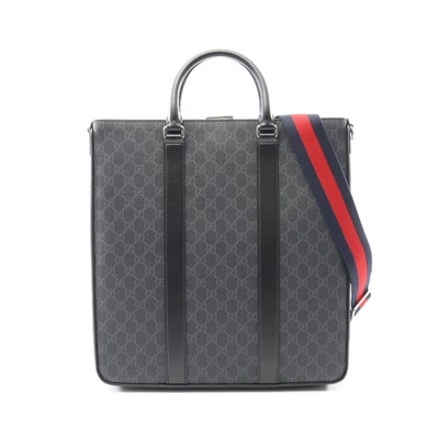 グッチ GUCCI GG ラージ GGスプリーム トートバッグ バッグ PVCコーティングキャンバス レザー メンズ ブラック系 794918FADJA1042 【新品】