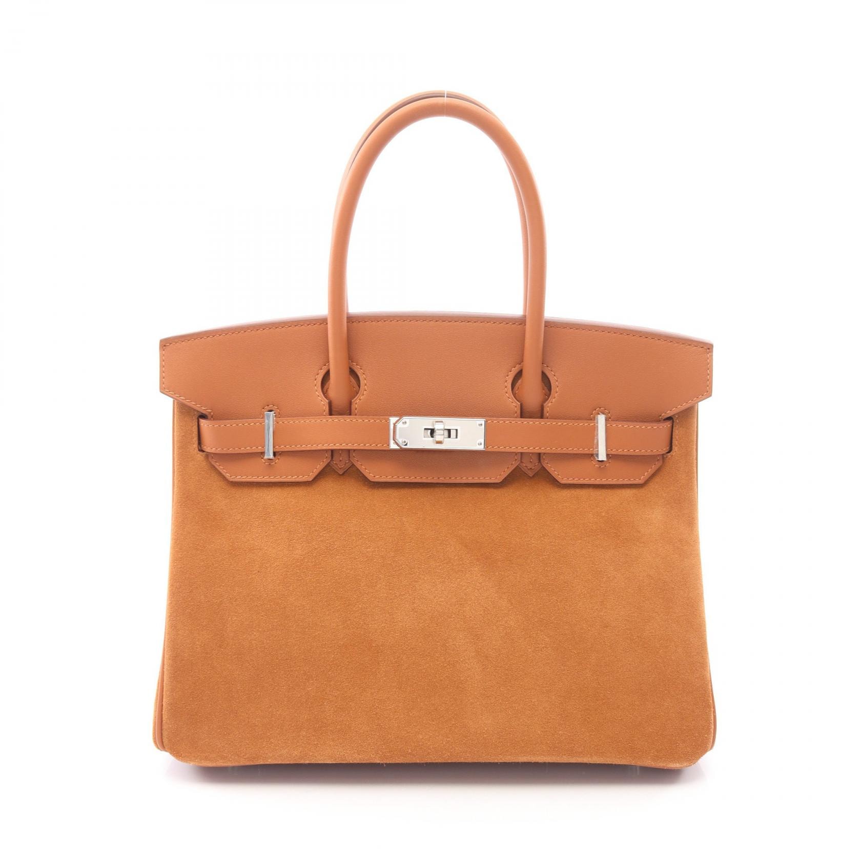 エルメス HERMES バーキン30 ハンドバッグ バッグ スウェード レザー ヴォースイフト ヴォースイフト ゴールド U刻印(2022年製造) レディース ブラウン系 【中古】