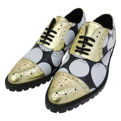 COMME des GARCONS HOMME PLUS コムデギャルソンオムプリュス その他靴 13SS ドット レースアップ レザー ドレス シューズ ゴールド系 マルチカラー系 27【中古】