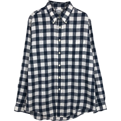 古着 ブルックスブラザーズ Brooks Brothers Est.1818 チェック柄 長袖 ボタンダウンシャツ メンズL相当/eaa625164