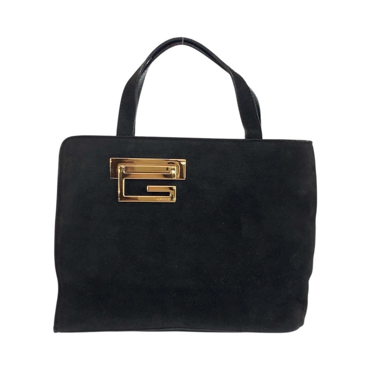 美品 GUCCI グッチ ブラック 黒 ゴールド金具 スウェード ハンドバッグ トートバッグ 602188 【中古】