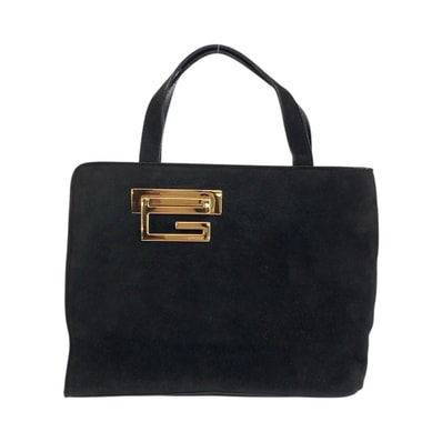 美品 GUCCI グッチ ブラック 黒 ゴールド金具 スウェード ハンドバッグ トートバッグ 602188 【中古】