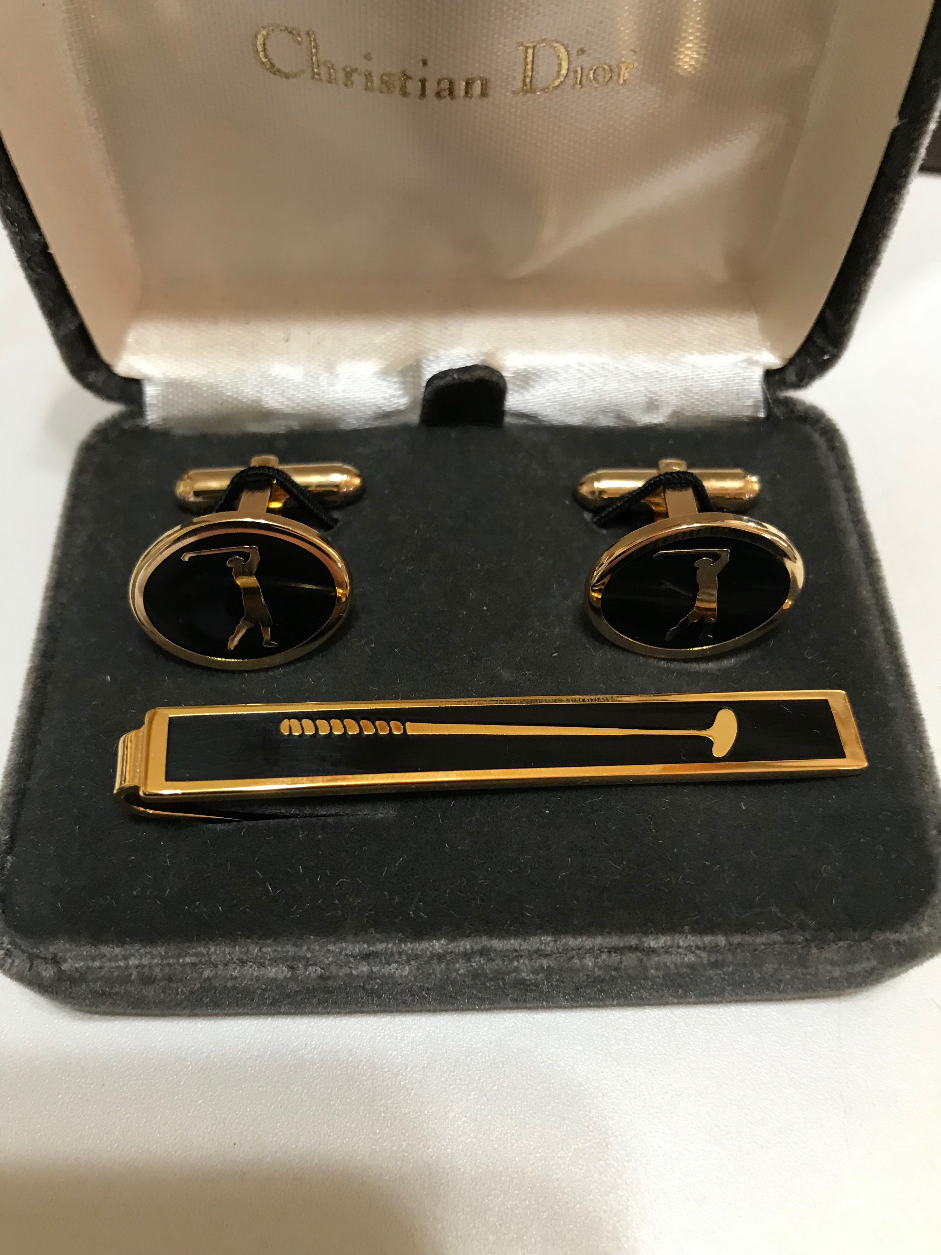 Christian Dior GOLF デザイン ネクタイピン カフス セット