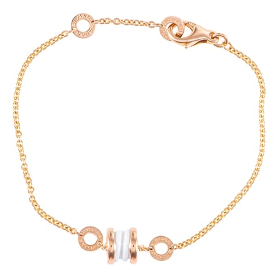 BVLGARI ブルガリ ビーゼロワン エレメント ブレスレット K18PG セラミック ピンク ゴールド【中古】