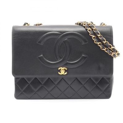 シャネル CHANEL マトラッセ デカココマーク ショルダーバッグ バッグ ラムスキン(羊革) レディース ブラック系 【中古】