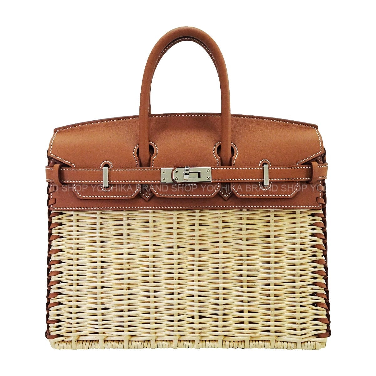 【恵比寿明治通り店】HERMES エルメス ハンドバッグ バーキン25 ピクニック ゴールド スイフト/ラタン シルバー金具 K刻印 新品未使用