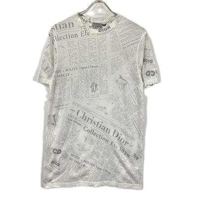 ディオール ×ダニエル アーシャム 20SS 023J600C0589 ニュースペーパー総柄プリント 半袖Tシャツ XS