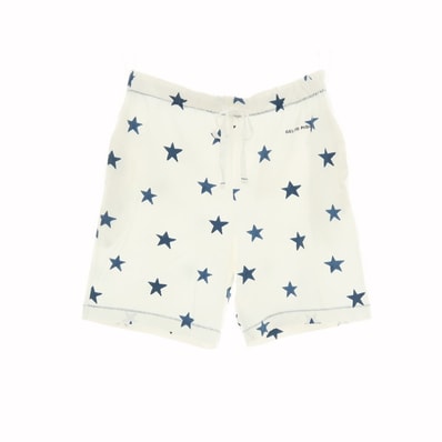 【中古】ジェラートピケ オム GELATO PIQUE HOMME ストレッチ レーヨンコットン 星柄 ショートパンツ ホワイトxネイビー【サイズM】【メンズ】