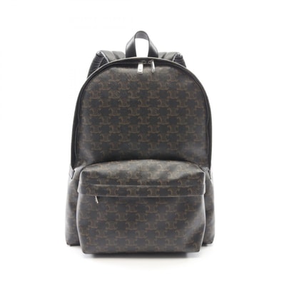 セリーヌ CELINE トリオンフ ミディアム リュックサック バックパック バッグ PVCコーティングキャンバス レザー メンズ レディース ブラック系 188382BOV38SI 【新品】