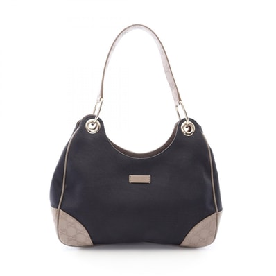 グッチ GUCCI グッチシマ ショルダーバッグ バッグ キャンバス レザー レディース ブラック系 / ベージュ系 257265 【中古】