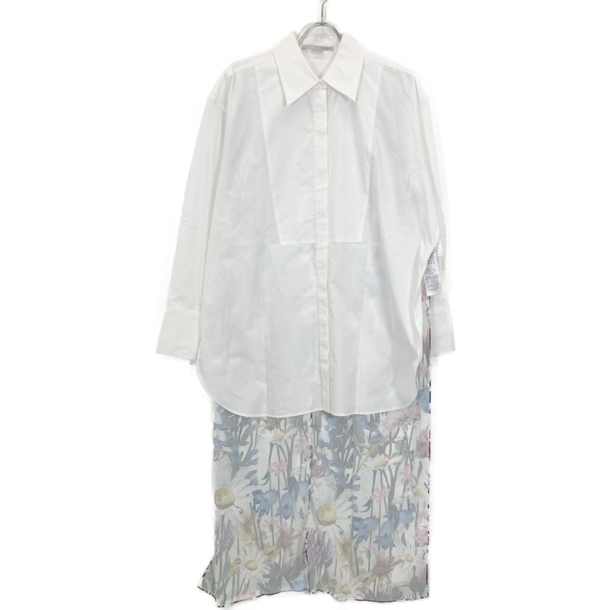 ステラマッカートニー 22年 ﾎﾜｲ ﾌﾛｰﾗﾙ柄 長袖ｼｬﾂ  620031 36