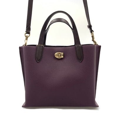 〇〇COACH コーチ ウィロウ トート 24 カラーブロック 2WAY トートバッグ C8561 パープル