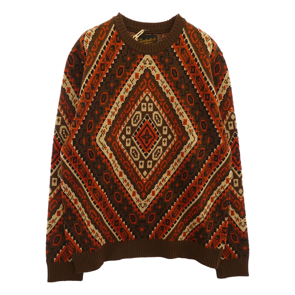 TENDERLOIN テンダーロイン ニット 13SS T-SWEATER G 総柄 ニット セーター ブラウン ブラウン系 M【極上美品】【中古】