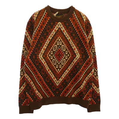 TENDERLOIN テンダーロイン ニット 13SS T-SWEATER G 総柄 ニット セーター ブラウン ブラウン系 M【極上美品】【中古】