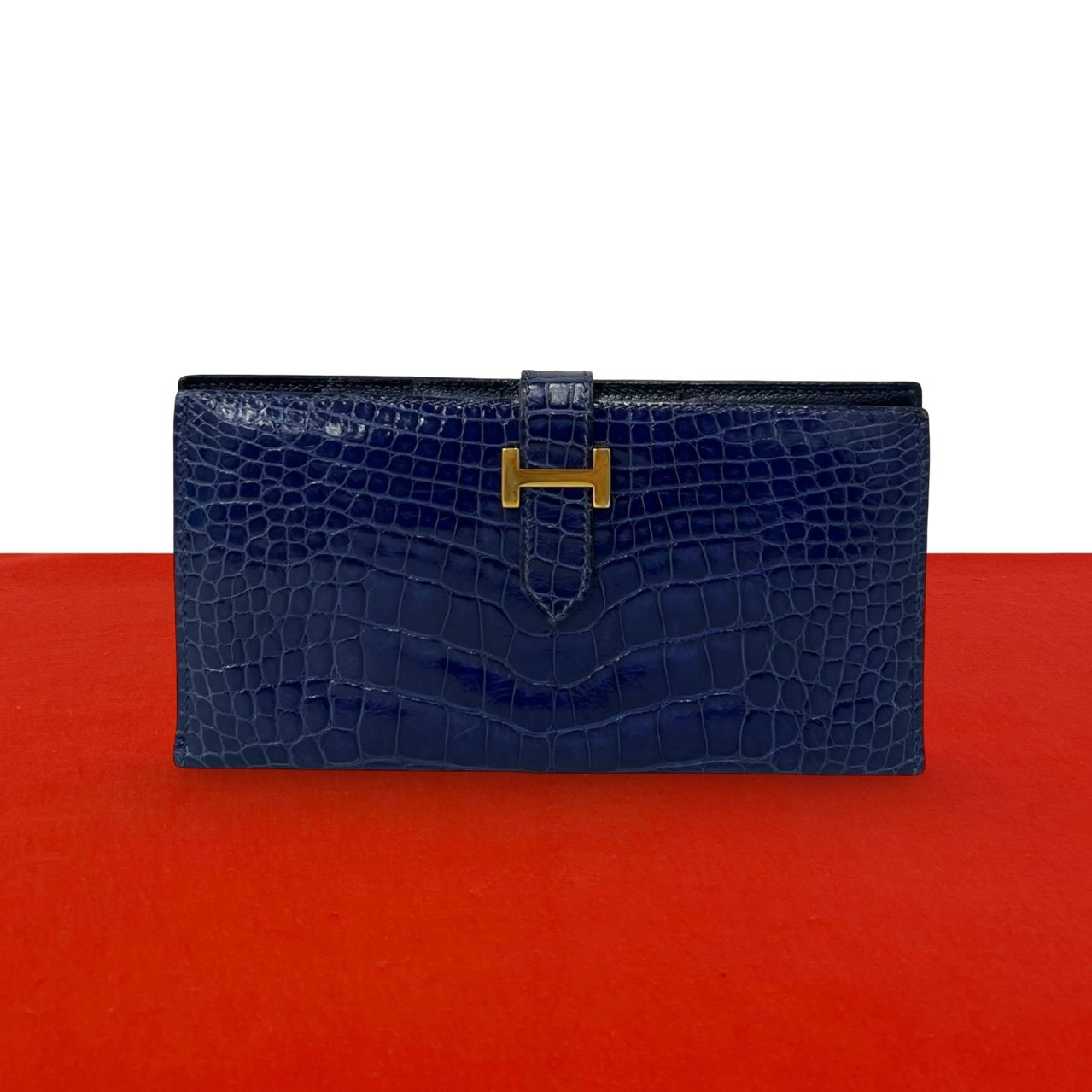 HERMES エルメス ベアン アリゲーター 長財布 ブルー
24218
