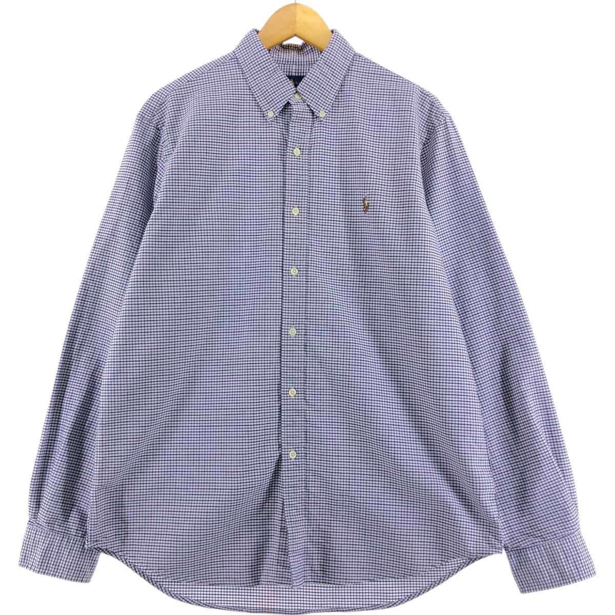 古着 ラルフローレン Ralph Lauren ギンガムチェック 長袖 ボタンダウンチェックシャツ メンズL相当/eaa514333