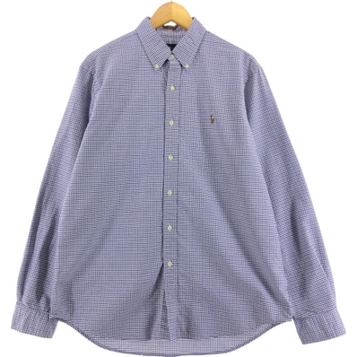 古着 ラルフローレン Ralph Lauren ギンガムチェック 長袖 ボタンダウンチェックシャツ メンズL相当/eaa514333