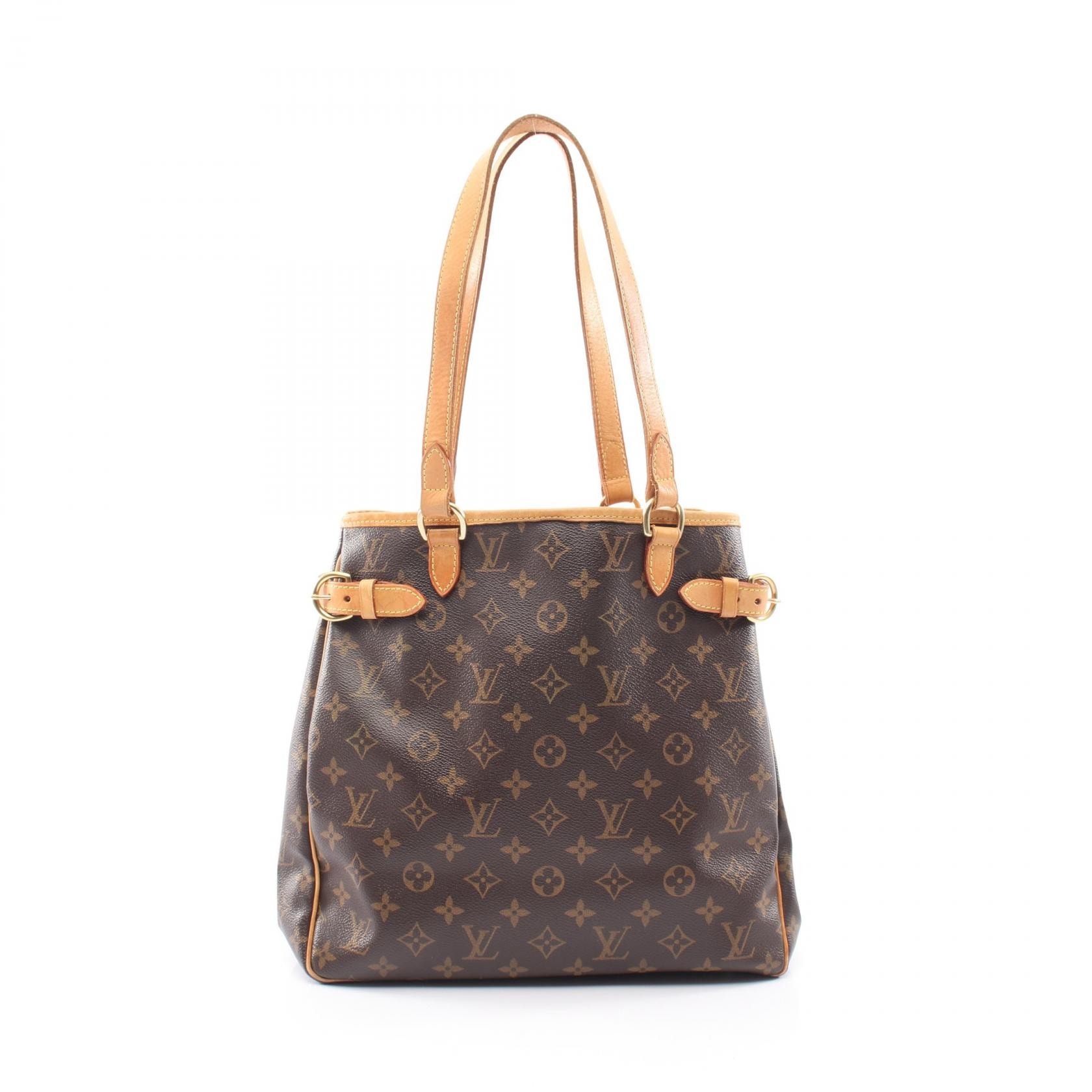 ルイ・ヴィトン LOUIS VUITTON バティニョール ヴェルティカル トートバッグ バッグ PVCコーティングキャンバス レザー モノグラム レディース ブラウン系 M51153 【中古】