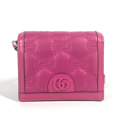 グッチ GUCCI キルティング 723777 GGマトラッセ カバン 斜め掛け ポシェット ショルダーバッグ レザー/ナイロン ピンク 未使用