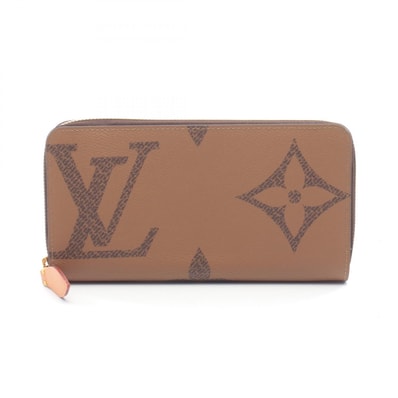 ルイ・ヴィトン LOUIS VUITTON ジッピーウォレット ラウンド長財布 財布 レザー PVCコーティングキャンバス モノグラム・ジャイアントリバース レディース ブラウン系 M67687 【中古】