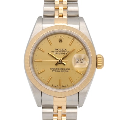 ロレックス ROLEX デイトジャスト X番 腕時計 時計 K18(イエローゴールド) ステンレススチール レディース ゴールド系 シャンパン/バー 69173 【中古】