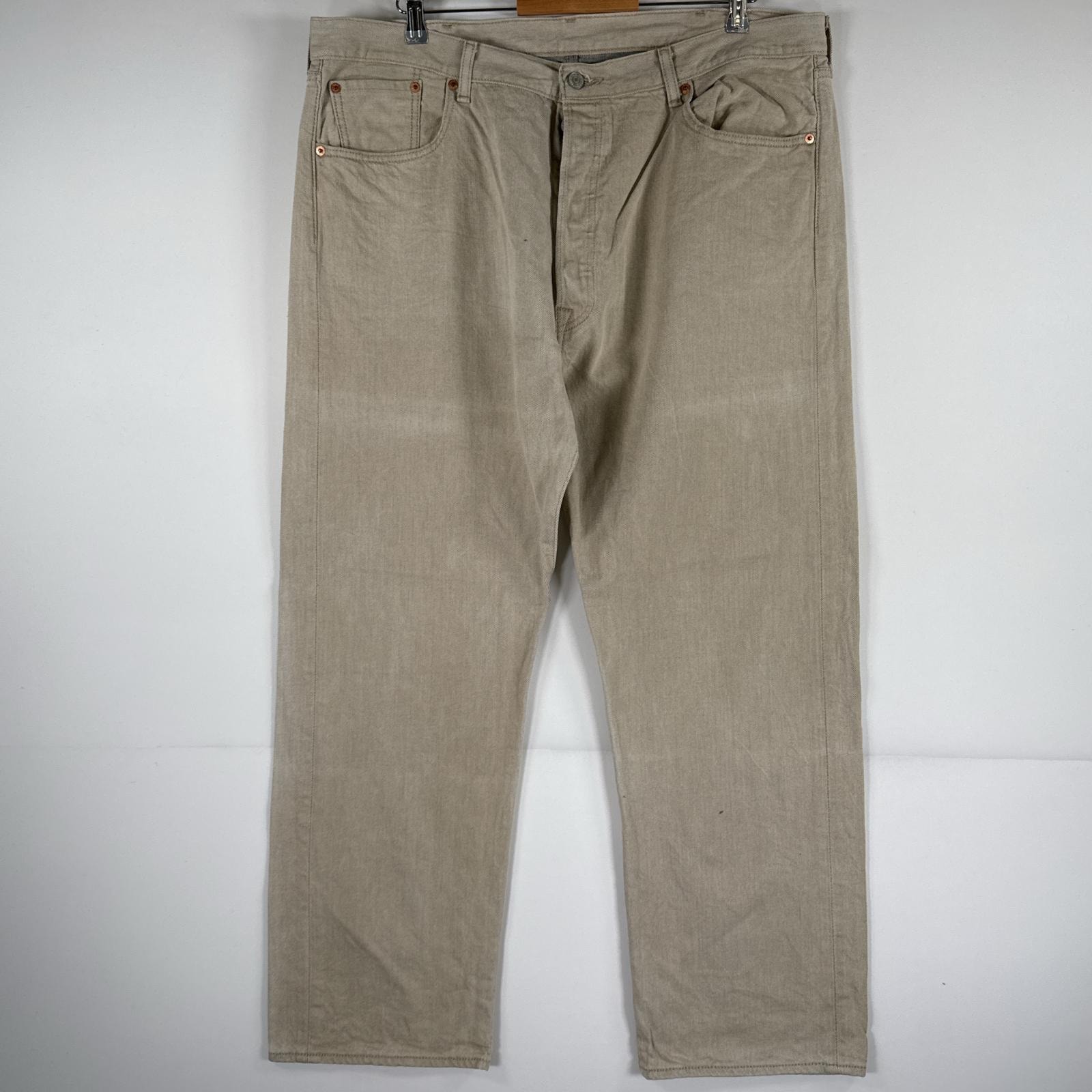 古着 リーバイス Levi's デニムパンツ 501 ジーパン ストレート 大きいサイズ ボタンフライ ビッグ カラーパンツ w42 L32  ベージュ系 メンズ