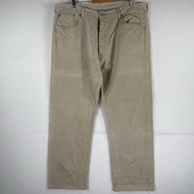 古着 リーバイス Levi's デニムパンツ 501 ジーパン ストレート 大きいサイズ ボタンフライ ビッグ カラーパンツ w42 L32 ベージュ系 メンズ