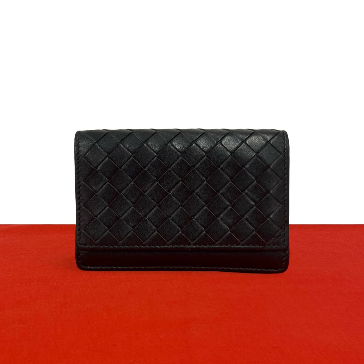 BOTTEGA VENETA ボッテガヴェネタ イントレチャート レザー カードケース ブラック
 27788
