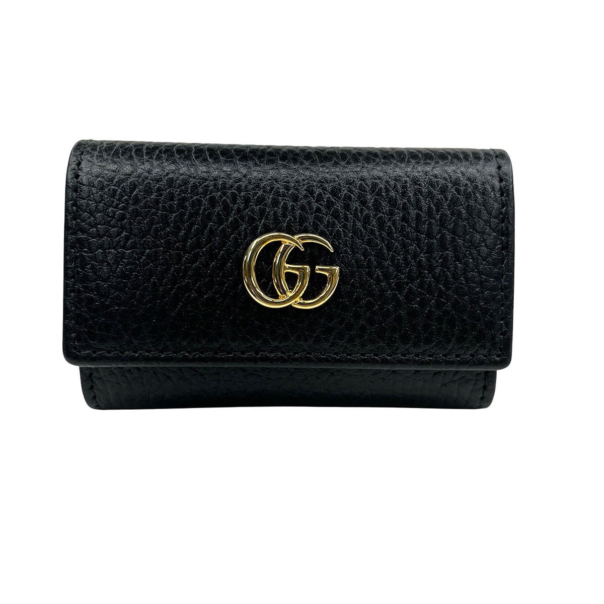 【値下げ】 GUCCI グッチ GGマーモント レザー 6連キーケース キーケース 456118 レザー ブラック レディース【中古】