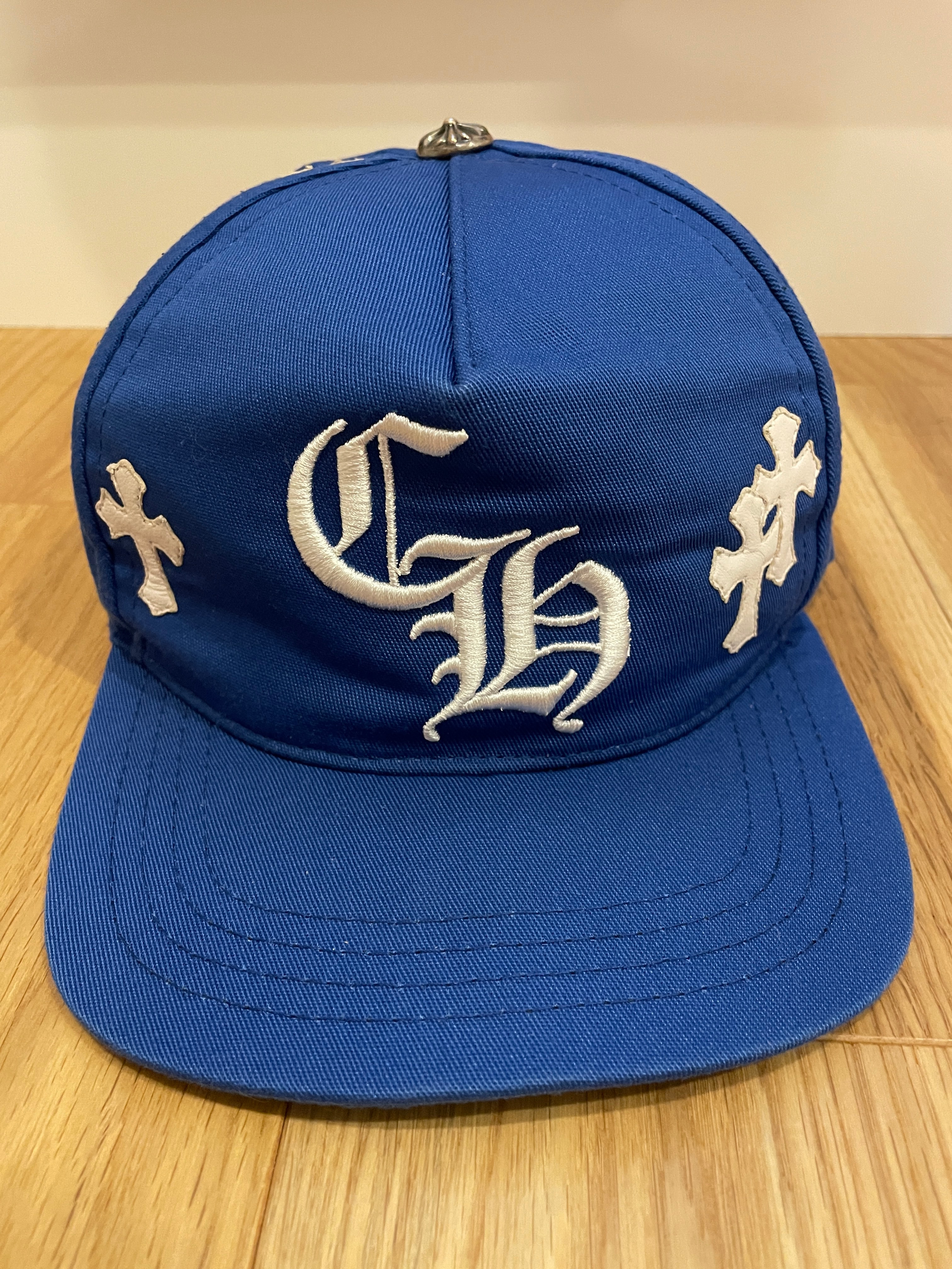 Chrome Hearts CH Hat Cross Patch Baseball Cap "Blue/White"
