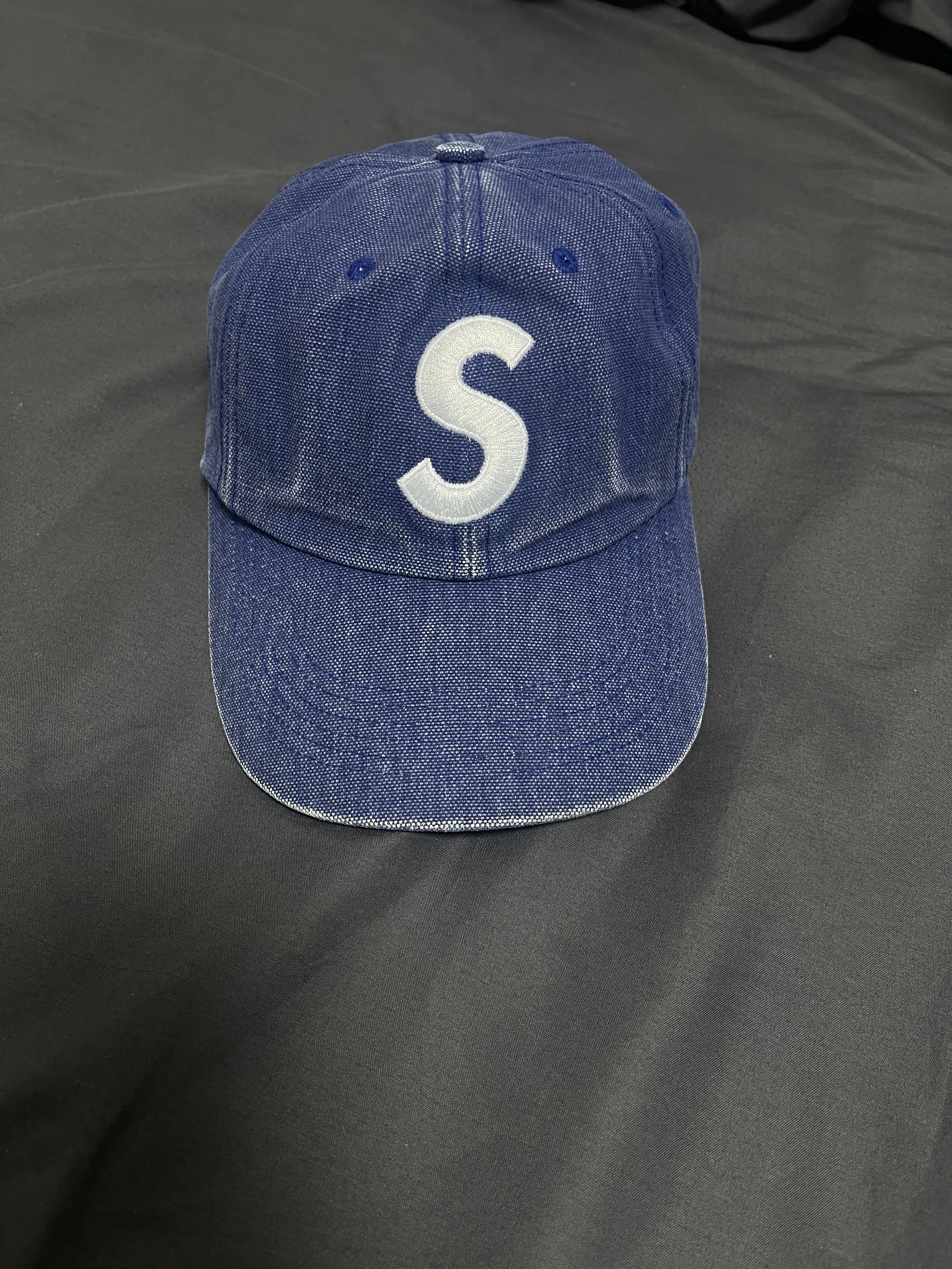Supreme Pigment Canvas S Logo 6-Panel "Navy"