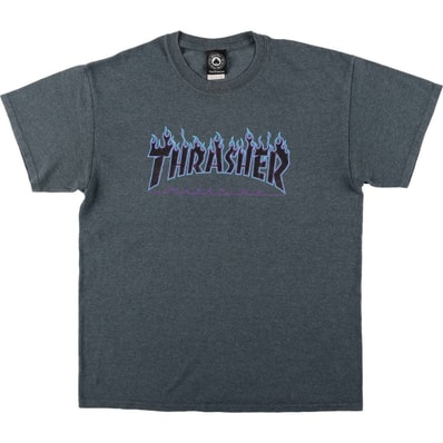 古着 スラッシャー THRASHER ファイヤーパターン サーフ スケートTシャツ メンズL相当/eaa578148