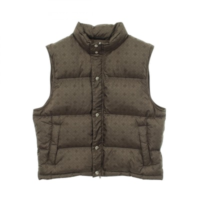 Chrome Hearts Stiff CH Plus All Over Pattern Crossball Button Nylon Down Vest "Khaki"