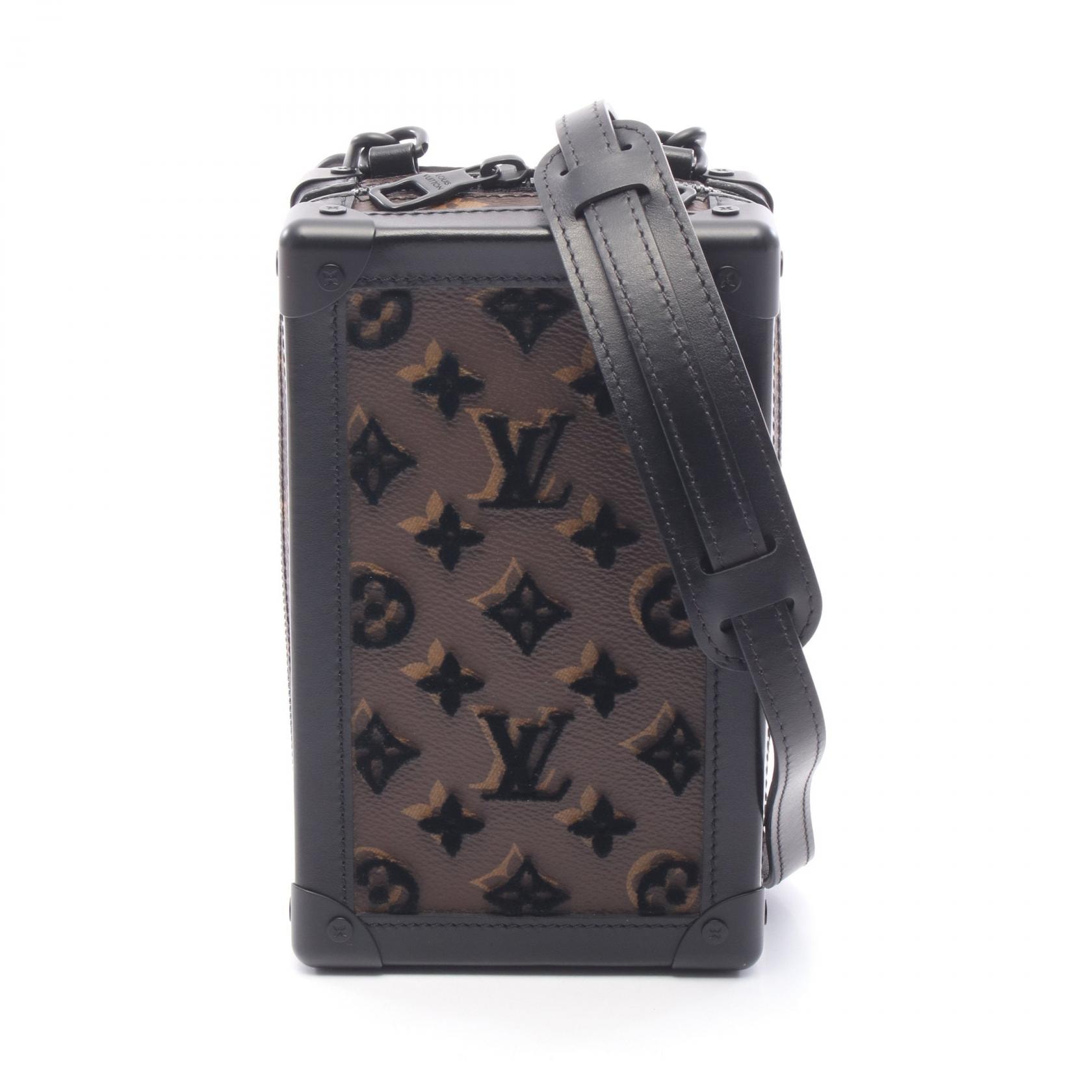 ルイ・ヴィトン LOUIS VUITTON ヴァーティカル ソフトトランク ショルダーバッグ バッグ PVCコーティングキャンバス レザー レディース ブラウン系 / ブラック系 M45044 【中古】