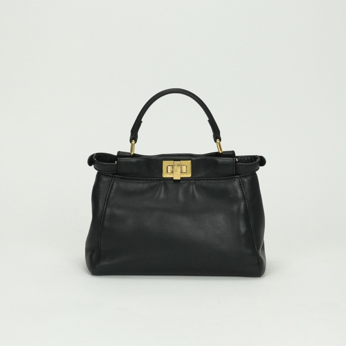 フェンディ FENDI ピーカブー スモール ミニピーカブー ピーカブーミニ ハンドバッグ ショルダーバッグ レザー ブラック Black 黒 ゴールド金具 2way ハンドバッグ