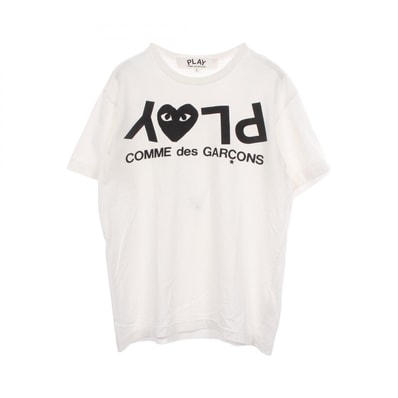 コムデギャルソン COMME des GARCONS リバースロゴ 半袖Tシャツ 衣料品 トップス コットン メンズ ホワイト系 / ブラック系 【中古】