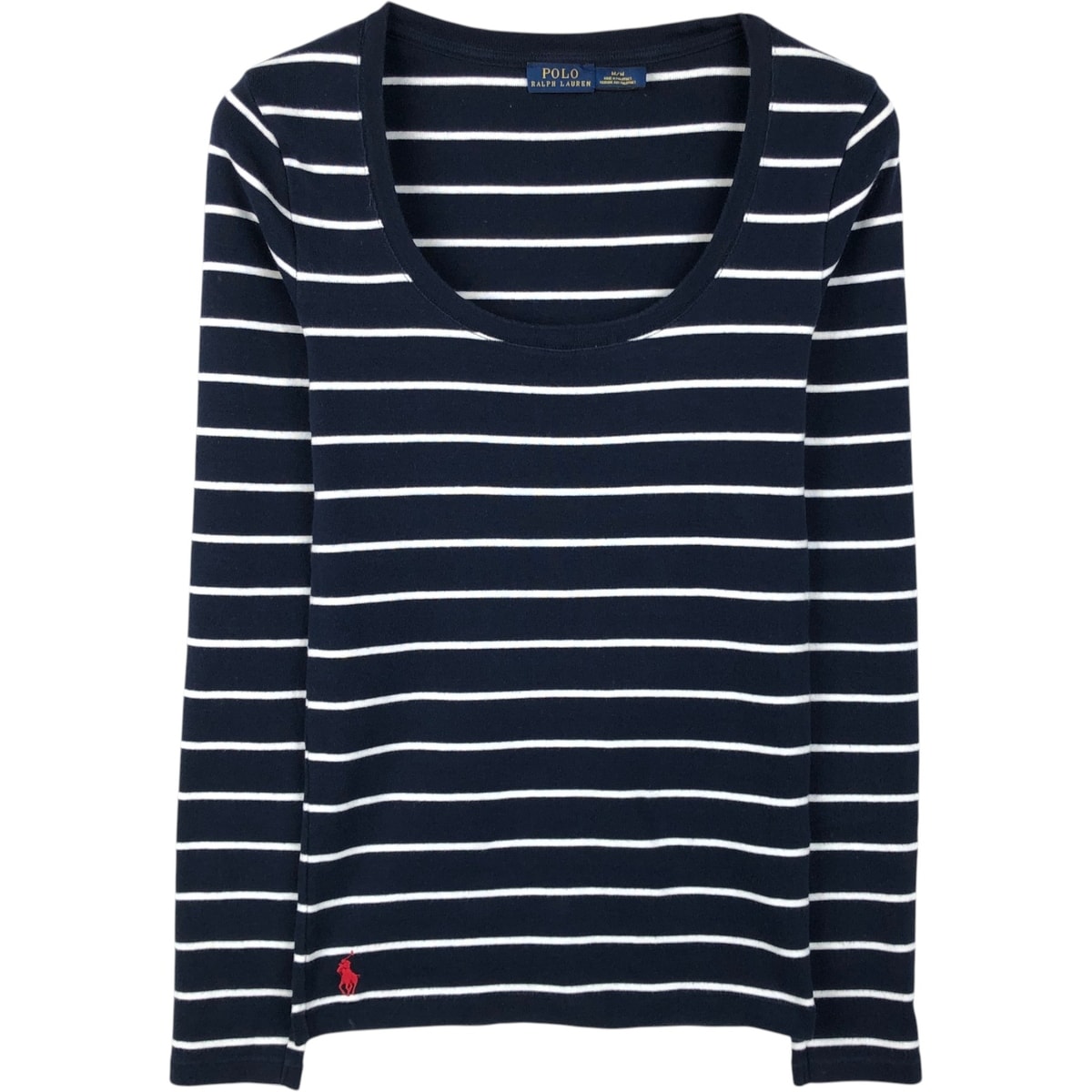 古着 ラルフローレン Ralph Lauren POLO RALPH LAUREN ボーダー柄 Uネック ロングTシャツ ロンT レディースM相当/eaa652737