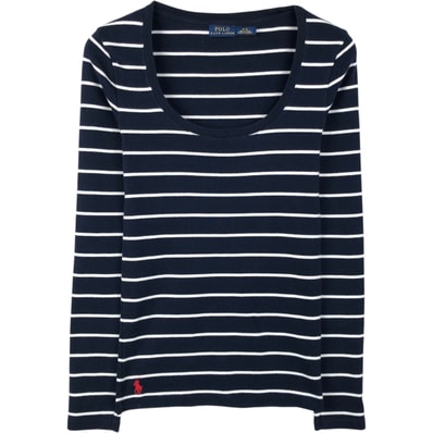 古着 ラルフローレン Ralph Lauren POLO RALPH LAUREN ボーダー柄 Uネック ロングTシャツ ロンT レディースM相当/eaa652737