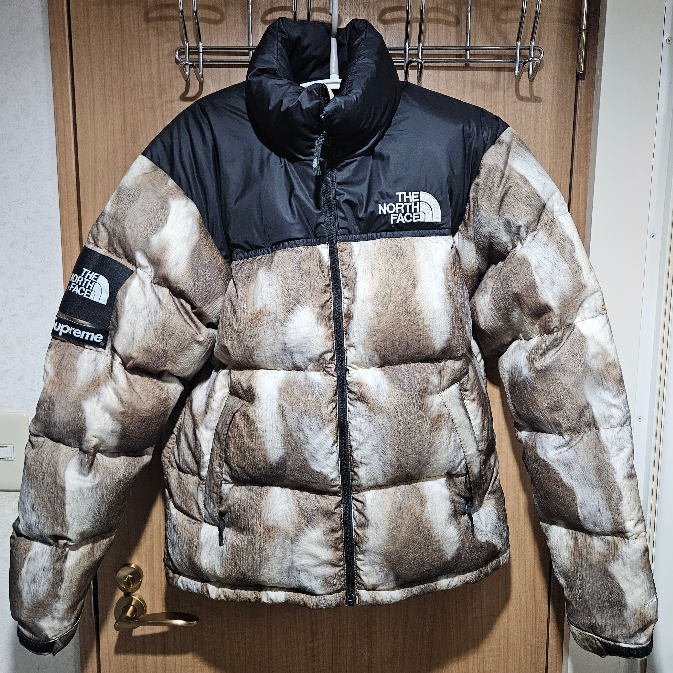 Supreme x The North Face Fur Print Nuptse Jacket "Brown"