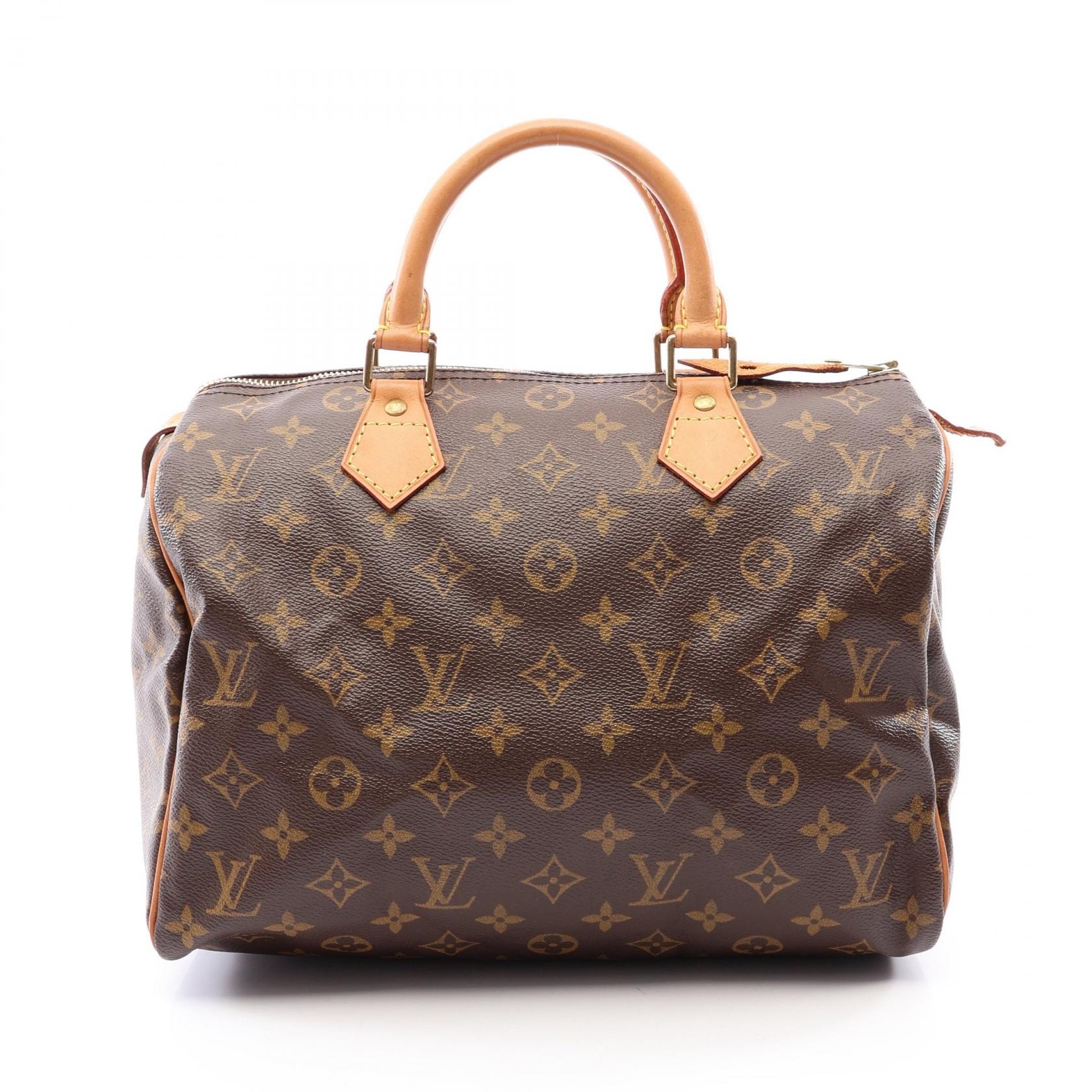 ルイ・ヴィトン LOUIS VUITTON スピーディ30 モノグラム ハンドバッグ バッグ PVCコーティングキャンバス レザー レディース ブラウン系 M41526 【中古】