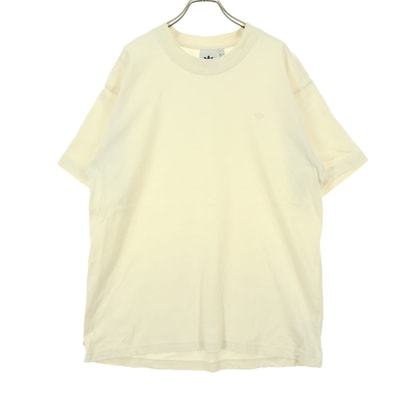 adidas アディダス ワンポイントロゴ 半袖 Tシャツ XL アイボリー系 トレフォイルロゴ