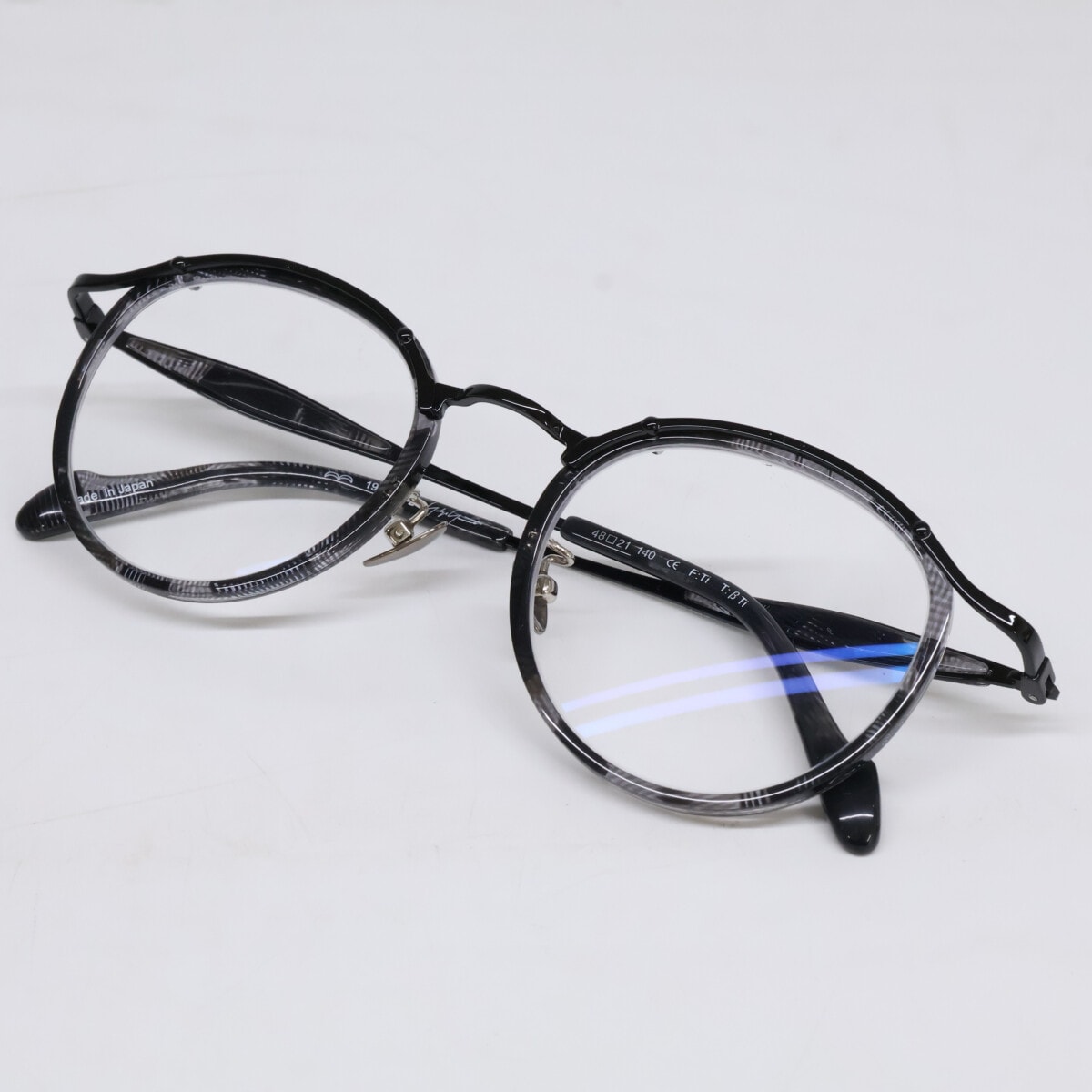 ヨウジヤマモト 【美品】19-0062-2 度入りレンズ ボストンシェイプ アイウェア 48□21 140
