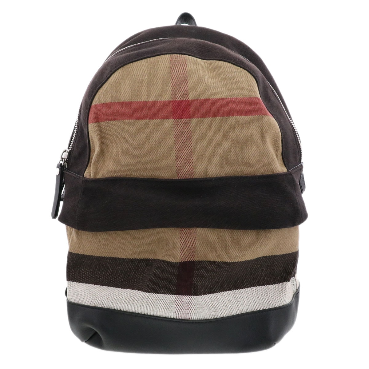 【お値下げ品】BURBERRY バーバリー キャンバス バックパック リュック・デイパック 3958527 キャンバス ブラウン ブラック  メンズ【中古】